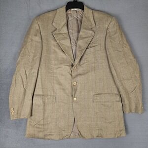 Pal Zileri Blazer Mens 44 R Cashmere Silk Sport‎ Coat Plaid Made In Italy